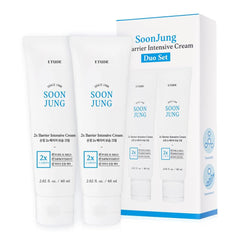 ETUDE crema SoonJung vista frontal, envase doble práctico