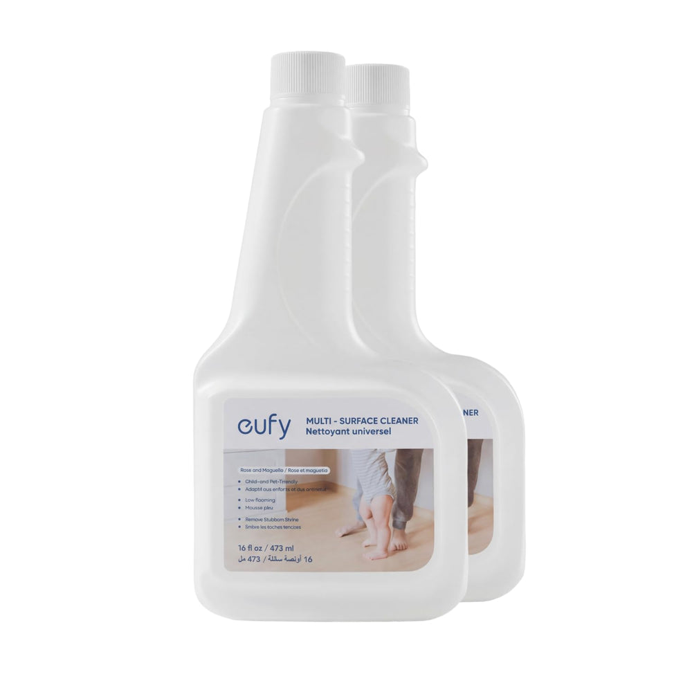 eufy frente del paquete mostrando dos botellas y etiqueta clara