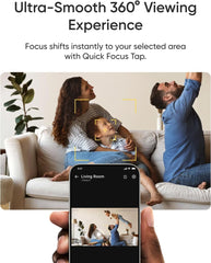 eufy Security cámara en sala supervisando mascota, monitorización desde casa