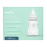 Evenflo bottle front packaging showing pack of six and features