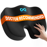 Everlasting Comfort vista frontal del cojín con forma ergonómica, comodidad inmediata