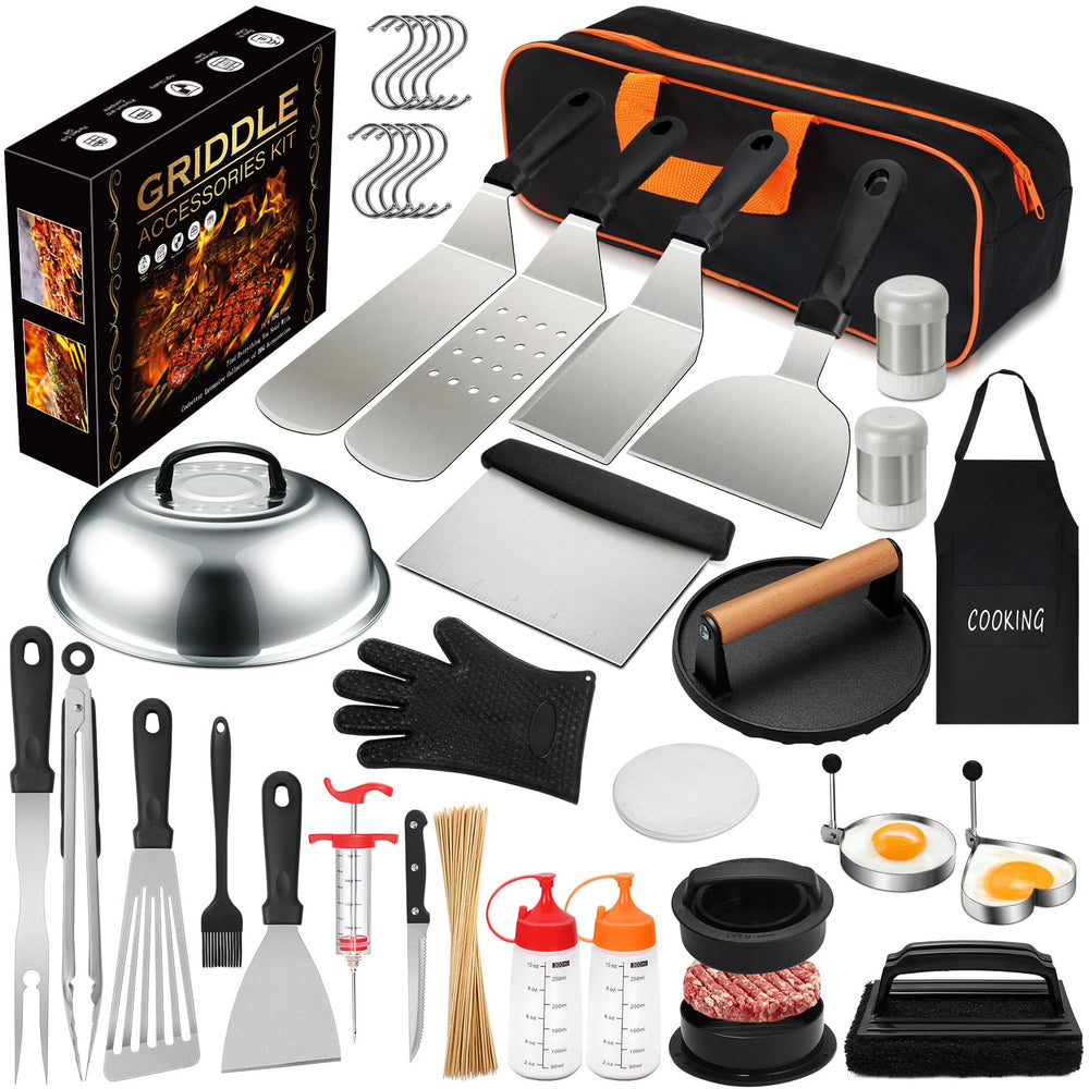 EWFEN front view full kit showing all griddle tools and accessories for convenience