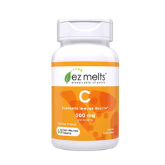 EZ Melts empaque frontal mostrando 60 tabletas y beneficio conveniencia