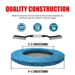 EZARC textura de zirconia en primer plano, grano 40 resistente para desbaste
