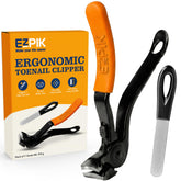 EZPIK vista frontal del cortaúñas mostrando diseño y limpieza
