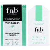 Fab Little Bag paquete frontal mostrando 45 bolsas, discreción inmediata