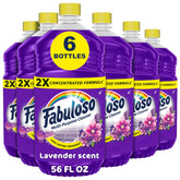 Fabuloso botella frontal mostrando tamaño y aroma lavanda para limpieza eficaz