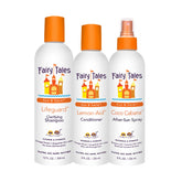 Fairy Tales frente del pack mostrando las tres botellas y beneficios familiares