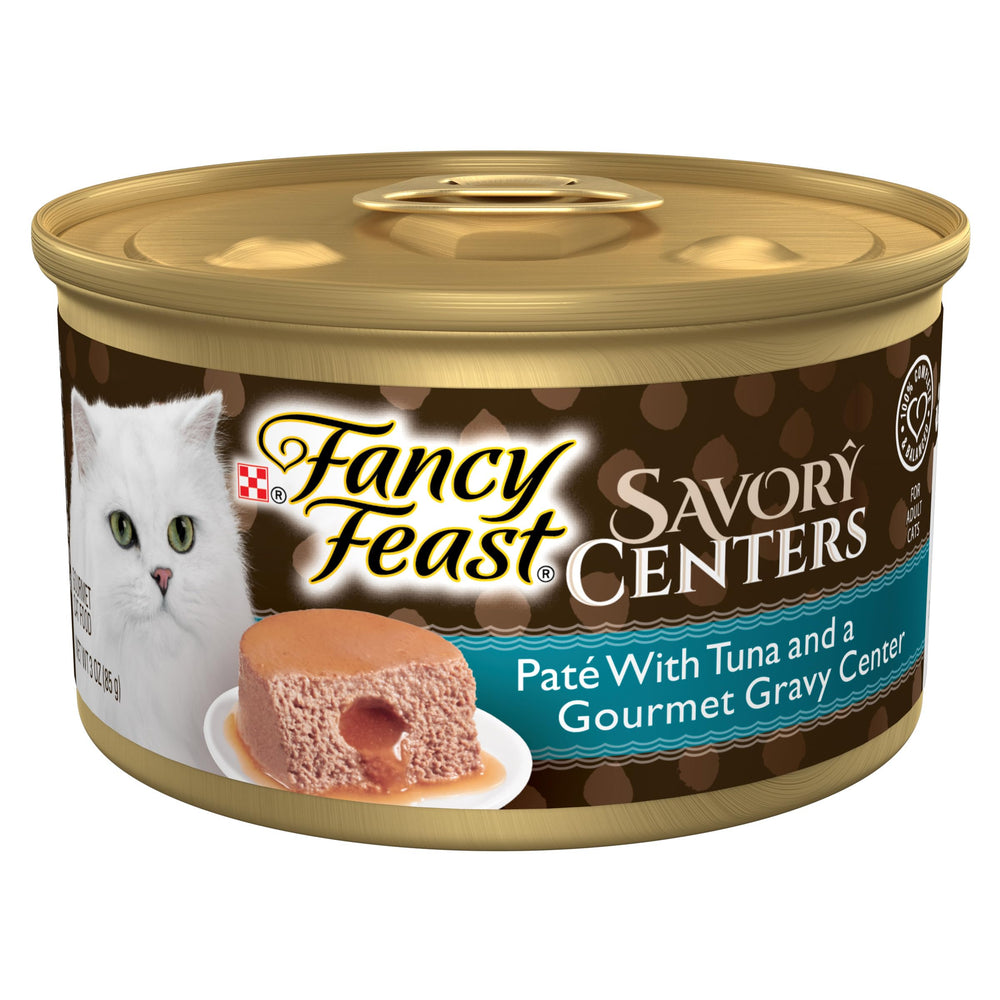 Fancy Feast lata frente mostrando diseño y conveniencia