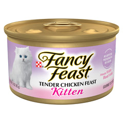 Fancy Feast front packaging showing 24-pack and clear product branding for convenience