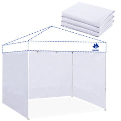 FANPAT front view of three white sidewalls showing clean coverage benefit