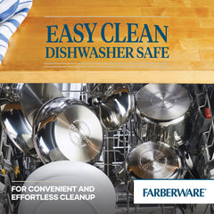 Farberware detalle del pico vertedor para servir con control y sin derrames