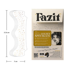 Fazit motas doradas en primer plano con acabado metálico visible