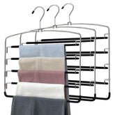 feasteery percha frontal pack 3 mostrando los cinco niveles y ahorro de espacio