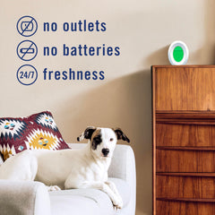 Febreze colocado en baño pequeño para neutralizar malos olores