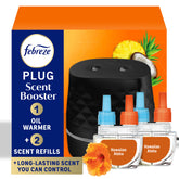 Febreze dispositivo frontal negro mostrando diseño y control de aroma