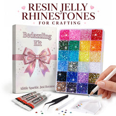 FELLOWEAN primer plano de rhinestones jelly de 3mm mostrando brillo y textura