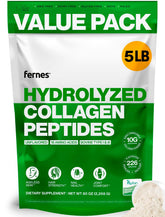 Fernes envase frontal mostrando 5 lb y etiquetas claras, confianza y pureza