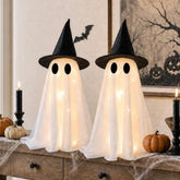 FestalMart fantasmas frente iluminados mostrando decoración festiva