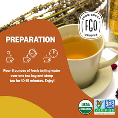 FGO detailed hemp fiber teabag image showing eco-conscious construction