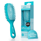 FHI Heat cepillo Unbrush Curl al frente, muestra diseño y beneficio desenredado fácil