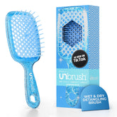 FHI Heat UNbrush frente empaquetado mostrando el color zafiro y beneficio de manejo fácil