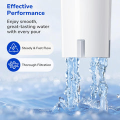 Fil-Fresh junto a un vaso para comparar tamaño y capacidad práctica