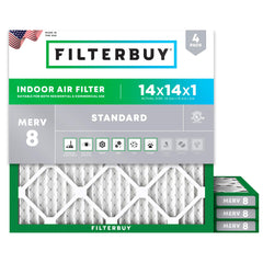 Filterbuy vista frontal del pack de 4 filtros muestra ahorro y reposición fácil