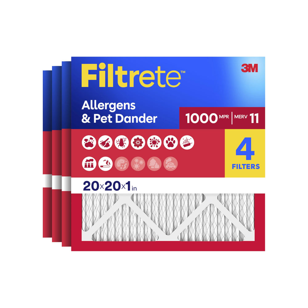 Filtrete filtro frontal en empaque mostrando tamaño y fácil instalación
