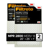 Filtrete empaque frontal 2-pack mostrando formato y beneficio de larga duración