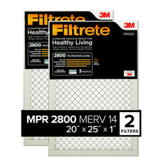 Filtrete empaque frontal 2-pack mostrando formato y beneficio de larga duración