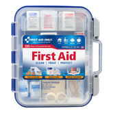 First Aid Only vista frontal del estuche fácil de transportar y almacenar