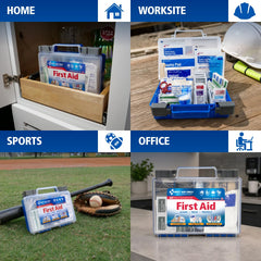 First Aid Only detalle de vendajes y gasas que facilita atención rápida y estéril