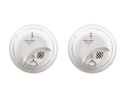 First Alert SC-9120B front view showing LEDs and test button, clear hazard identification