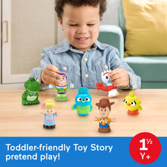 Fisher-Price primeros planos de Woody, Buzz y Bo Peep que muestran detalles y colorido