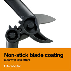 Fiskars reinforced DuraFrame handle detail highlighting lightweight strength and ergonomic grip