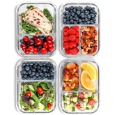 FIT Strong & Healthy vista frontal del pack mostrando 4 contenedores y tapas, ideal para meal prep