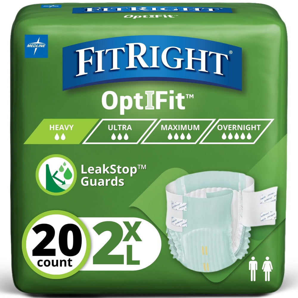FitRight empaque frontal 2XL mostrando la talla y cantidad, protección visible