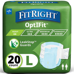 FitRight paquete frontal mostrando 20 pañales y protección máxima