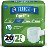 FitRight paquete frontal mostrando 20 pañales y protección máxima