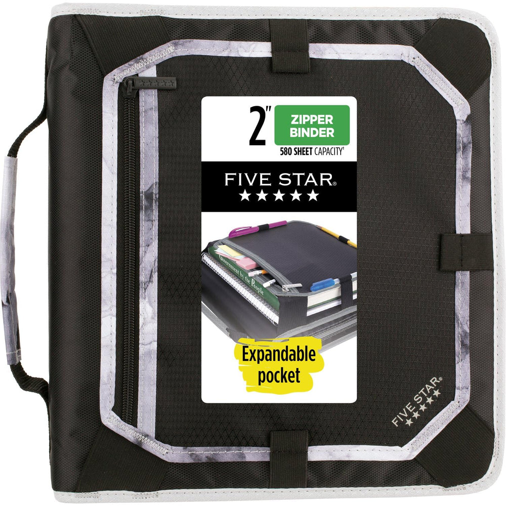 Five Star vista frontal del binder con cierre completo y asa, protección portátil