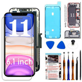 Fixerman pantalla frontal iPhone 11 mostrando reemplazo y ajuste perfecto