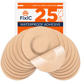 Fixic parche frontal en su empaque mostrando 25 unidades y fijación segura