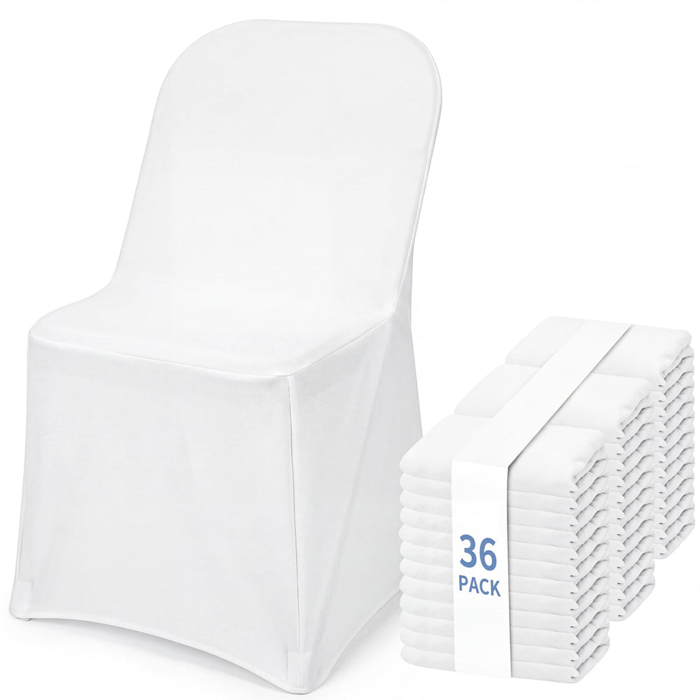 Fixwal paquete frontal de 36 fundas blancas protegen y uniforman sillas