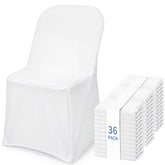 Fixwal paquete frontal de 36 fundas blancas protegen y uniforman sillas