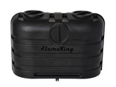 Flame King frontal mostrando cubierta para dos tanques, protección organizada