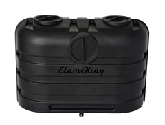 Flame King frontal mostrando cubierta para dos tanques, protección organizada
