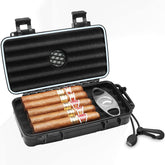 Flauno estuche humidor frontal mostrando cierre robusto y acabado resistente
