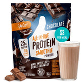 FlavCity envase frontal chocolate que muestra la mezcla todo en uno beneficios