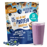 Envase FlavCity Blueberry Muffin en primer plano mostrando marca y diseño para conveniencia
